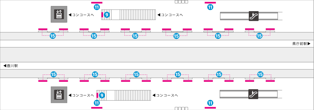 旭橋駅ホーム