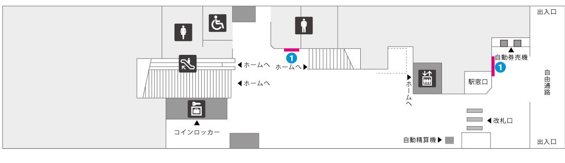 市立病院前駅コンコース