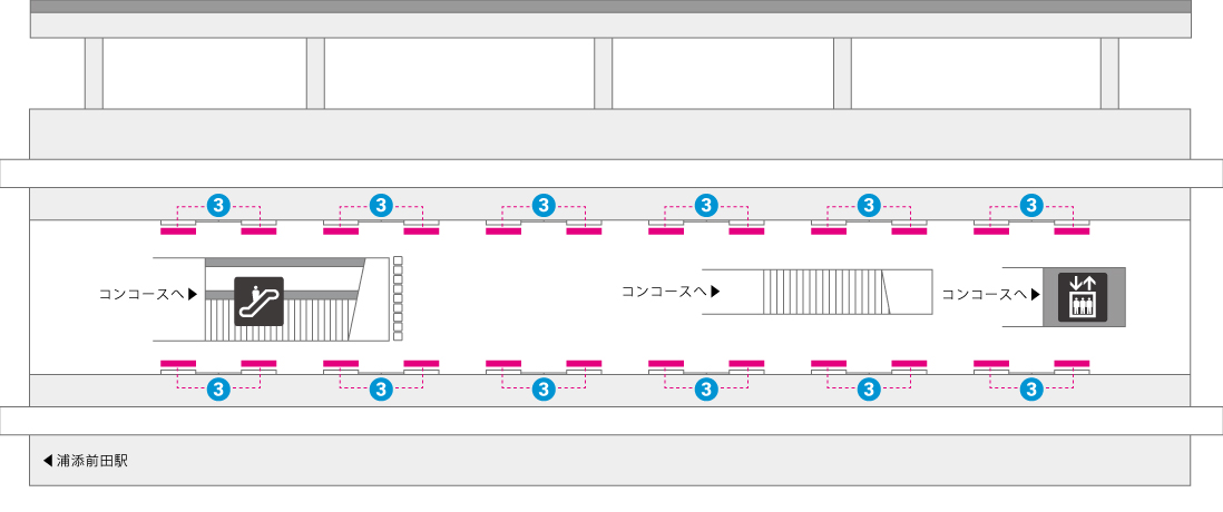 てだこ浦西駅ホーム